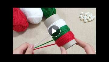 Easy Christmas Decoration Ideas with Woolen yarn - Christmas Tree Ornament Making - DIY Creative ...