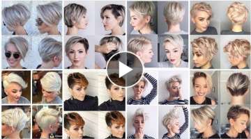 Outstanding Short Hair Hairstyls For Round Face With Amazing Bangs/Hair Color Styling ideas #vint...