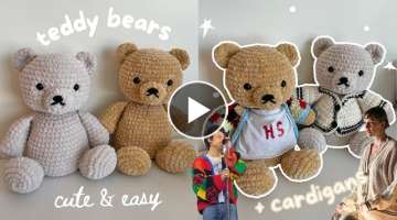how to crochet a cute bear wearing a cardigan | amigurumi tutorial (no magic ring!) + free patter...