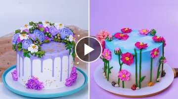 How To Make Easy Buttercream Cake Tutorials | So Yummy Flower Cake Decorating Recipes | Extreme C...