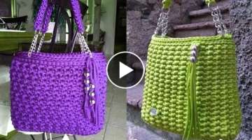 Latest most amazing crochet hand bags designs for office Going Women 2021