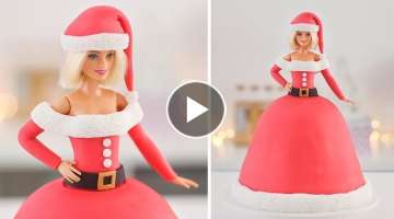 Christmas Barbie ????????Easy Ms Claus Doll Cake ????Tan Dulce