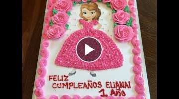 How to decorate a Princess Sofia Cake | Como hacer un pastel de Princesa Sofia para niña
