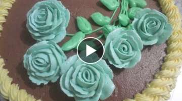 decorating buttercream roses cake (the whole process!)