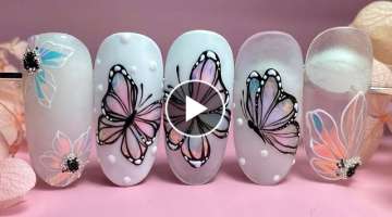 Butterfly Nail Art ????|Butterfly Nails|Tutorial Farfalla|Farfalla in Gel|Spring Nail Art | Model...