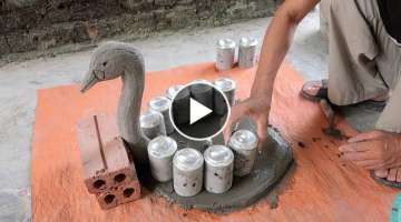 Amazing Ideas With Cement - Creative A Swan Cement Pots Using Cement Easy And Simple