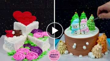 New Heart Shape Anniversary Cake Design | Satisfying Anniversary Cake Design | Cake Decorations