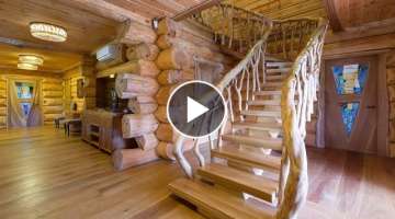 30 beautiful ideas of wooden stairs made from logs! Part 2