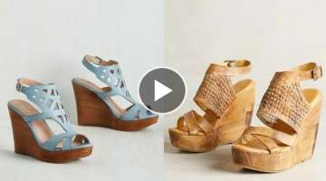alluring designer wedge collection#wooden heel & sole collection
