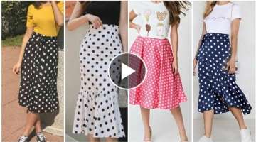 Top 45 running colourful out standing pola dot printed skirts design and ideas 2021.