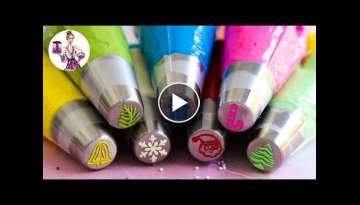 How To Use Christmas Russian Piping Tip Nozzles To Make Tasty Holiday Desserts! American Buttercr...