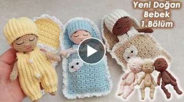 Yenidoğan,Amigurumi Kundak Bebek PART 1 (newborn doll pattern)((English subtitle)