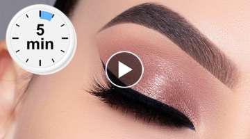 5 MINUTE Soft Bronze Eye Makeup Tutorial | Daytime Smokey Eye Look