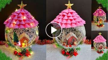 Low budget Christmas Decoration idea with simple material |Best out of waste Showpiece craft idea...