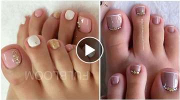 Sexy very good women collection trendy Pink toe nail art designe and ideas 2020