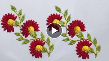 Hand Embroidery: Border Embroidery - Embroidery For Tablecloth - Embroidery For Kurtis Neckline