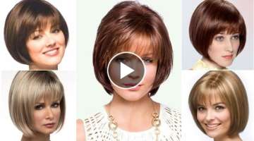 Latest Trendy Short Bob HairCuts With Straight Bangs For Women Over 40 & More To Look Stylish
