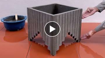 How To Make A Unique Cement Flower Pot - DIY Cement Flower Pots At Home Simple - Cement Craft Ide...