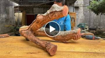 Extremely Creative Wood Recycling Project | How To Make a Discarded Tree Into a Unique & Solid Ta...
