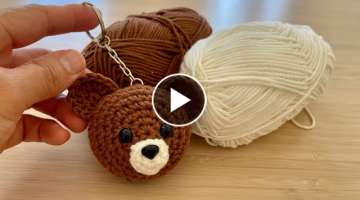 Crochet | Brown Bear Keychain | Bear | DIY | Handmade Gift | Easy