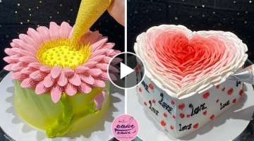 Awesome Sunflower and Heart Cake Decorating Tutorials Ideas For Everyone | Simple Cake Decoration