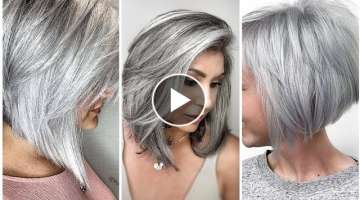 You will love all this color classy short for thick Hair / Silver pixie