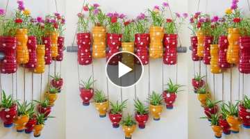 Unique Ideas, Recycle Plastic Bottles into Heart-shaped Flower Pot ( moss rose ) For Garden