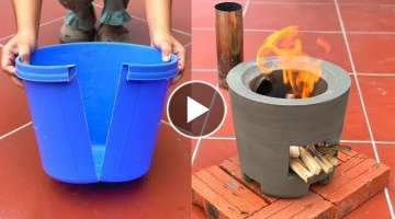 Come Up With A Great Creation! Make A Stove From Old Plastic Trash