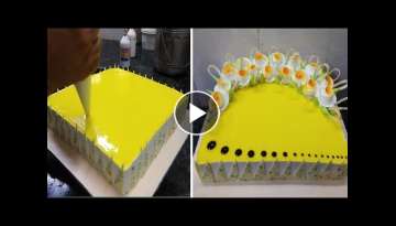 Square Shape Pineapple Birthday Cake Design |Birthday cake |Flowers Cake decorations