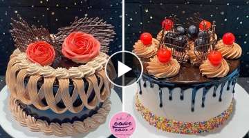 Most Satisfying Chocolate Cake Tutorials for Beginners | Awesome Chocolate Cake Decoration at Hom...