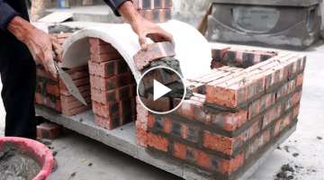 How to build a smokeless wood stove with a red brick and cement grill