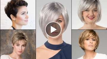 different ideas of short pixie bob haircut#silver and ice blonde hair color combinations ideas