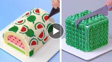 So Yummy Watermelon Cake Recipes | How to Make Easy Fruit Cake | Amazing Cake Decorating Tutorial...