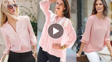 BLUSAS DE MODA 2019, 2020 / Tendencias de moda / Blusas modernas de color rosa / Fashion Love