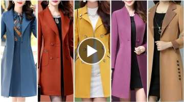 exclusive collection of winter long coat/jackets trench coat A Line style girls stylish coat desi...