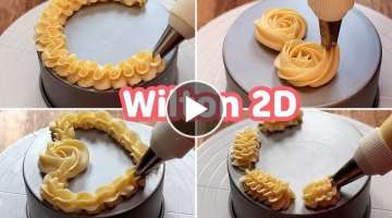 Wilton 2D nozzle Piping Tutorial | 25 Cake border design Ideas | Cake decorating