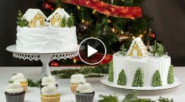 Easy christmas Cake Decorating Tutorial for Beginners | Whipped Cream Cake Tutorials