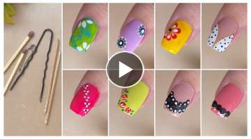 Top 10 Simple nail art you can do at home || Easy nail art on natural nails with household items