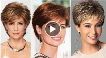 Classy Look Short Haircuts And Hair Dye Color Ideas For Women Any Age 40-50-60 To Look Younger 20...