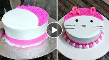 Pink Colour Hello Kitty Cake | New Style Cake Hello Kitty Cake
