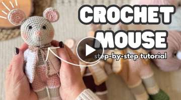 HOW to CROCHET the CUTEST AMIGURUMI MOUSE: Step-by-Step Tutorial
