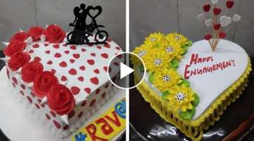 Two Amazing Heart shape cake decorating |Engagement cake |Wedding cake |Anniversary Cake Design