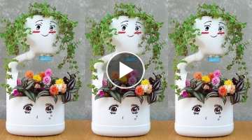 Plastic Bottle Recycling Ideas, Simple step by step to Make a Beautiful Lazy Flower Pots for Home