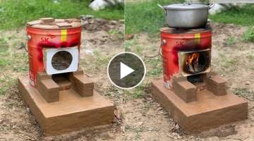 Build a Stove at Home from Oil Barrels - DIY firewood stove