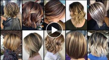 Latest Highlights Bob Haircuts & Tow Tone Hair Color Ideas For Women 2023-2024 || Fashion Hair Cl...
