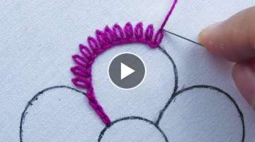 Latest Hand Embroidery Romanian Point Lace Flower Stitch Tutorial, Unique Flower Embroidery Desi...