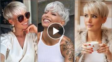 Women's Amazing Silver???? Pixie Haircut Ideas 20-2021 | Pixie Style Haircut