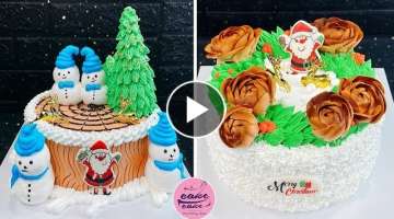 My Favourite Merry Christmas Cake Tutorials For Everyone | Noel Cake Recipes | Merry Christmas Ca...