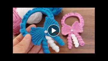 Süper tunisian crochet knitting- Tığ işi tunus işi cok kolay örgü saç tokasi bandana pat...