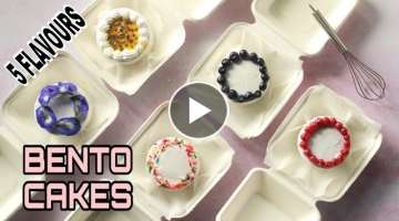 Eggless Bento Box Cakes Recipe | Cute mini lunch box cakes | 5 flavours #cakes #cake